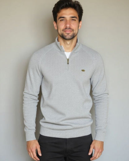 Christian | Light Grey Half-Zip Jumper