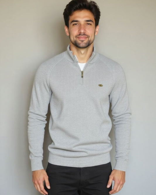 Christian | Light Grey Half-Zip Jumper