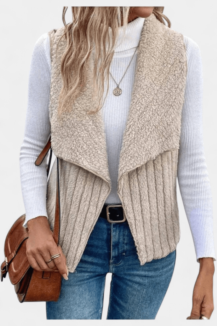 Clara | Cable-Knit Sleeveless Cardigan