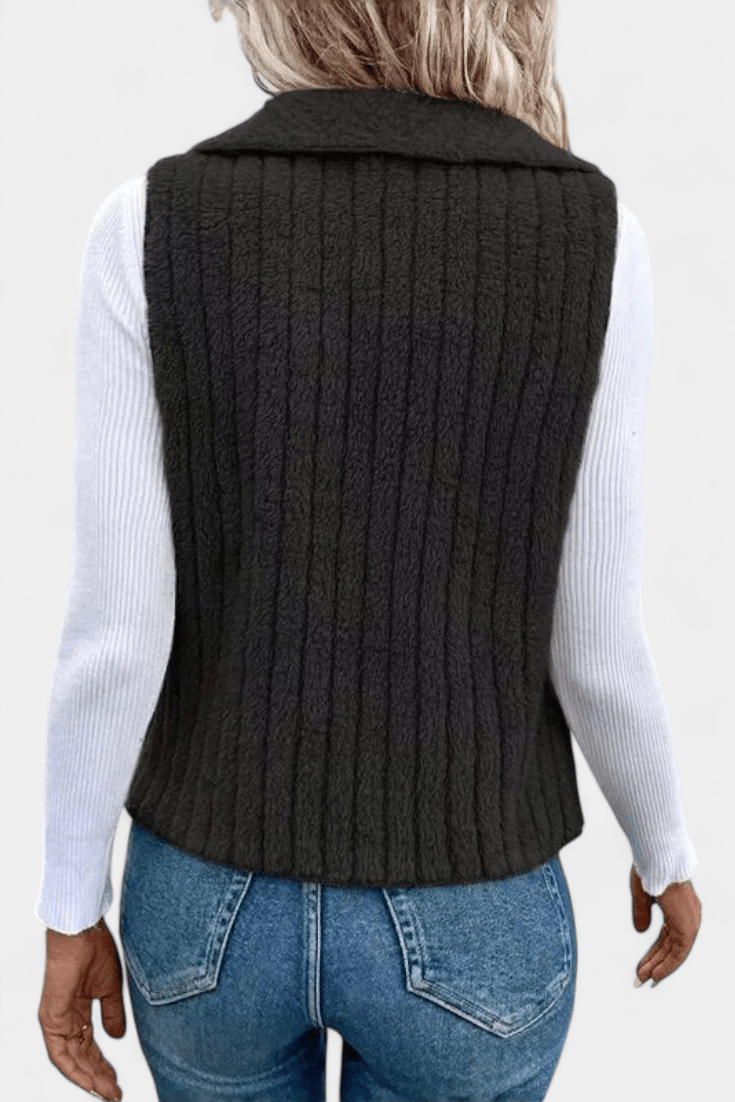 Clara | Cable-Knit Sleeveless Cardigan