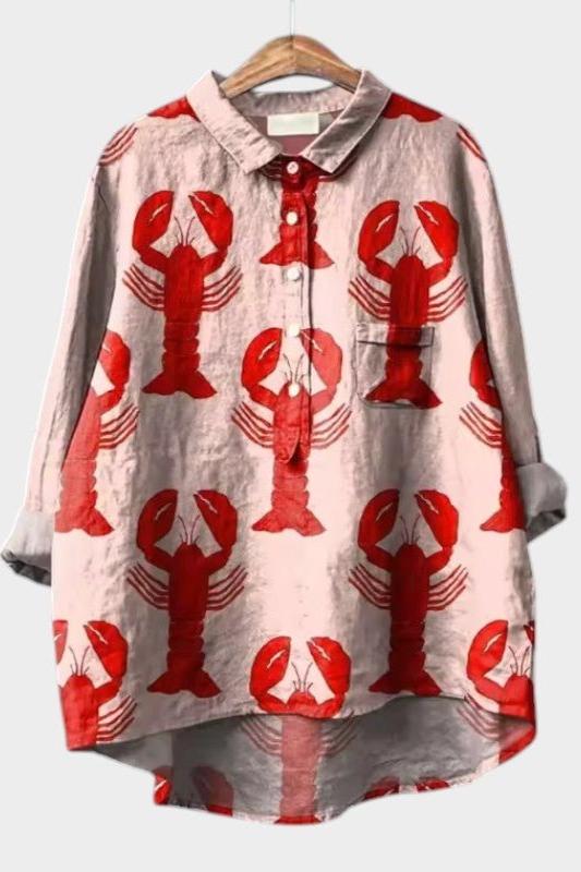 Clara | Red Lobster Print Shirt