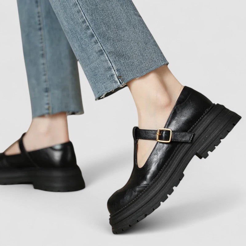 Clara | Brown Brogue Mary Jane Shoes