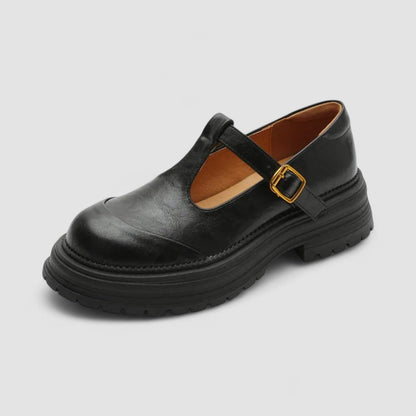 Clara | Brown Brogue Mary Jane Shoes