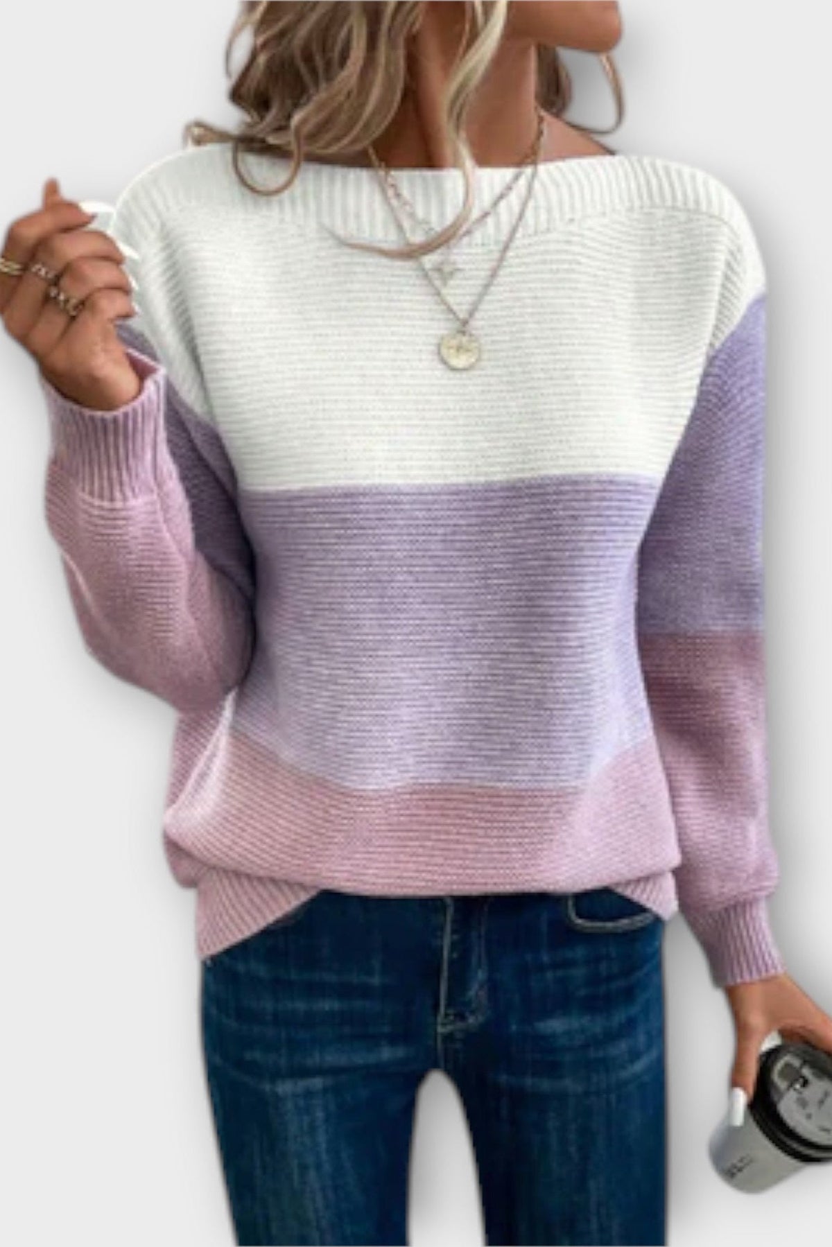 Clara | Green Colour-Block Jumper