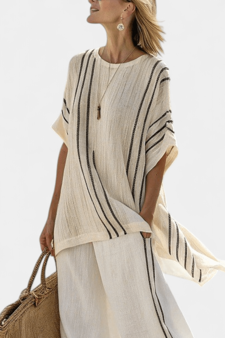 Daisy | Striped Oversized Top & Palazzo Trouser Set