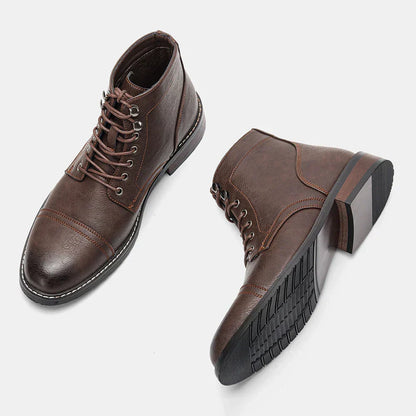 Desmond | Brown Cap-Toe Lace-Up Boots