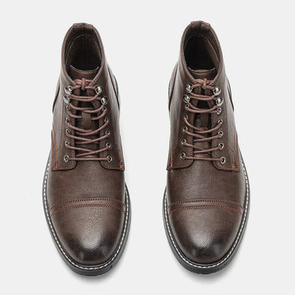 Desmond | Brown Cap-Toe Lace-Up Boots