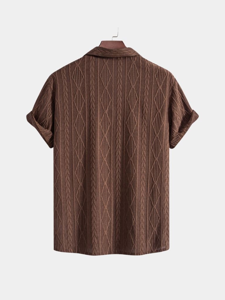 Daniel | Brown Textured Camp-Collar Shirt