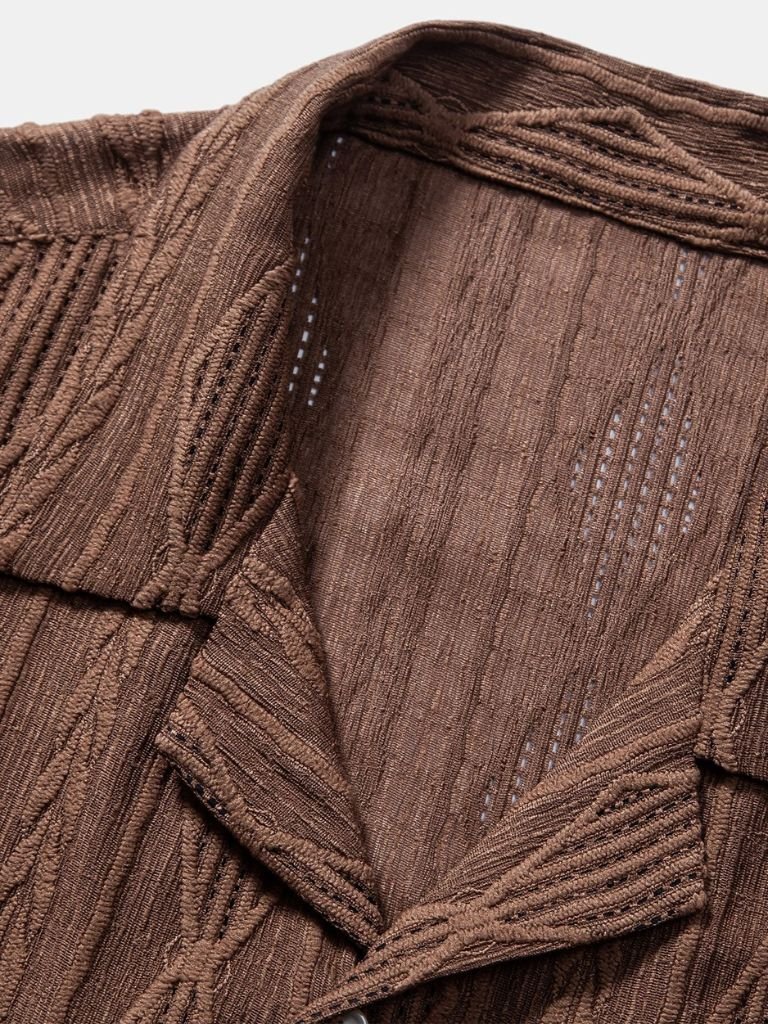 Daniel | Brown Textured Camp-Collar Shirt