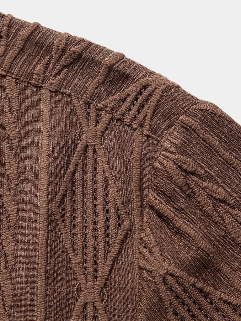Daniel | Brown Textured Camp-Collar Shirt