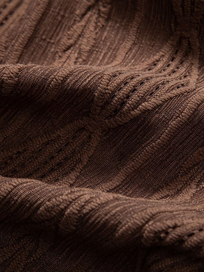 Daniel | Brown Textured Camp-Collar Shirt