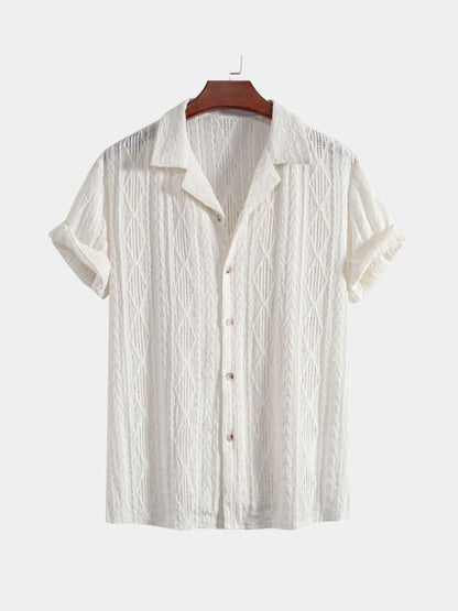 Daniel | Brown Textured Camp-Collar Shirt