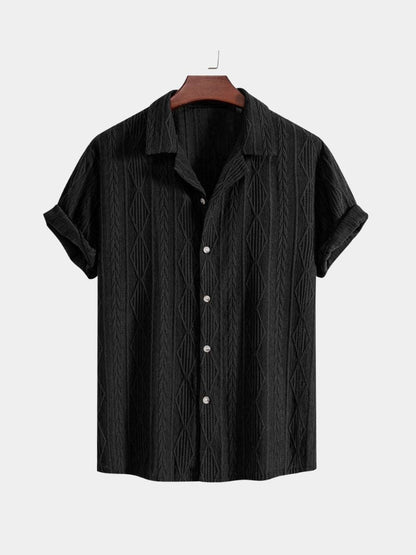 Daniel | Brown Textured Camp-Collar Shirt