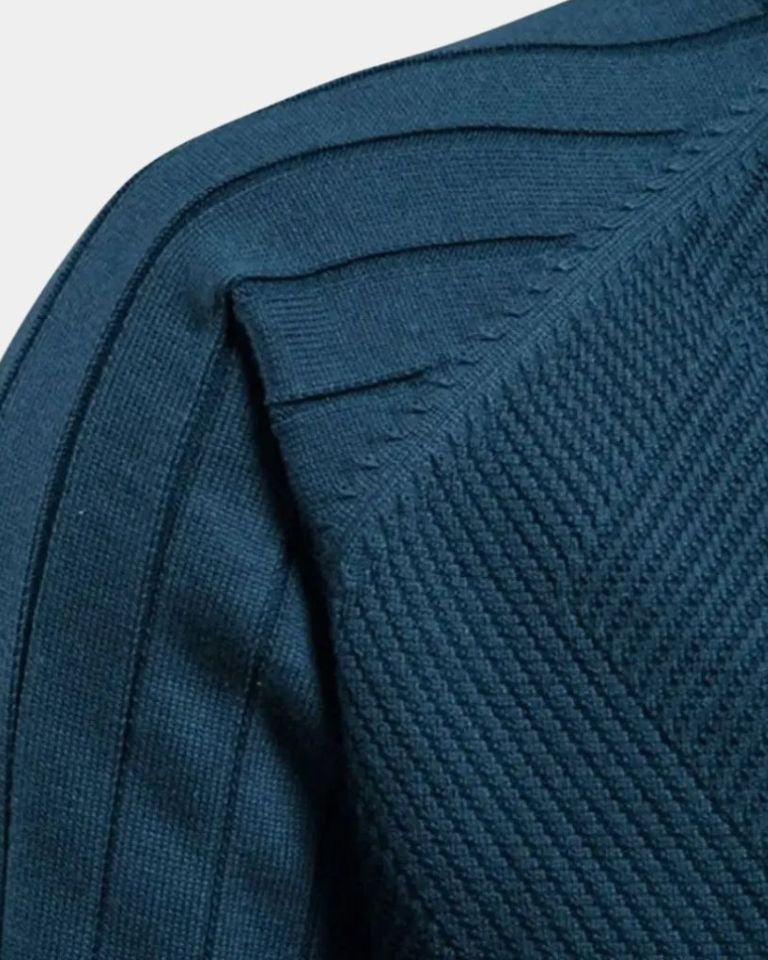 Daniel | Beige Zip-Front Knit Cardigan