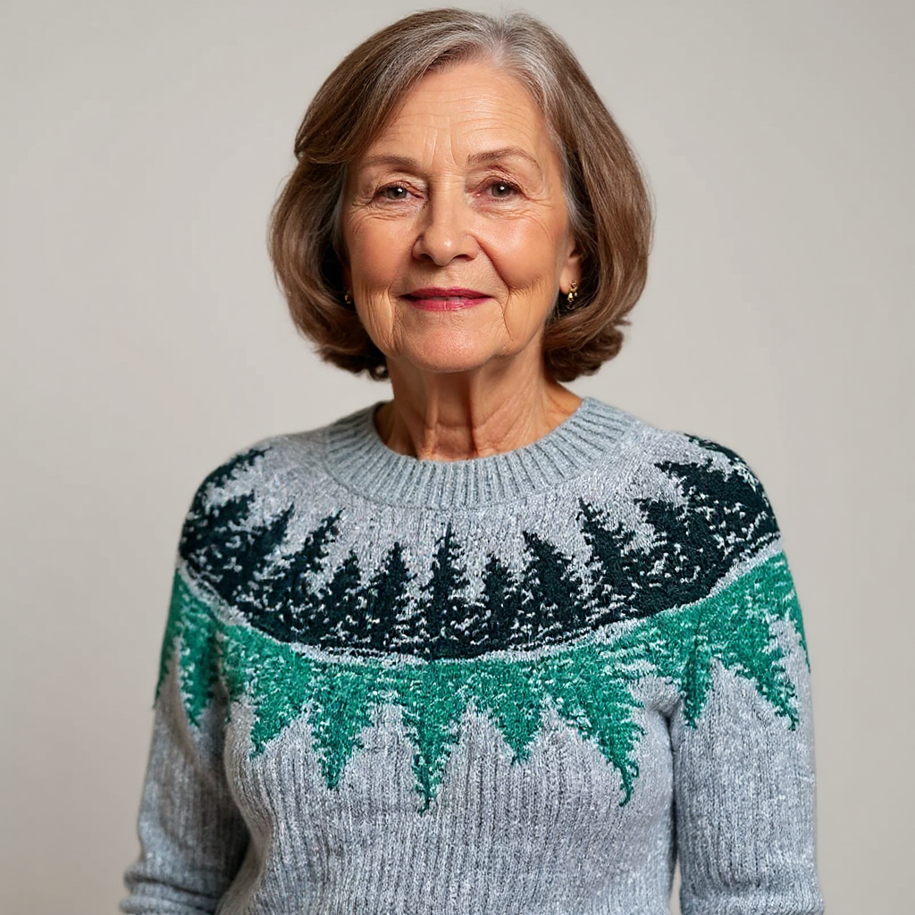 Danielle | Grey & Green Forest Fair Isle Jumper