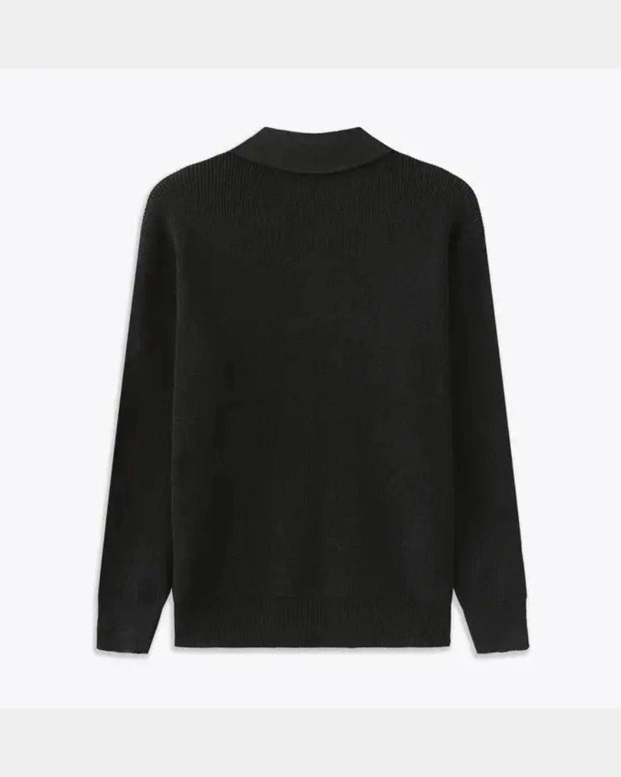 David | Cream Zip-Collar Polo Knit