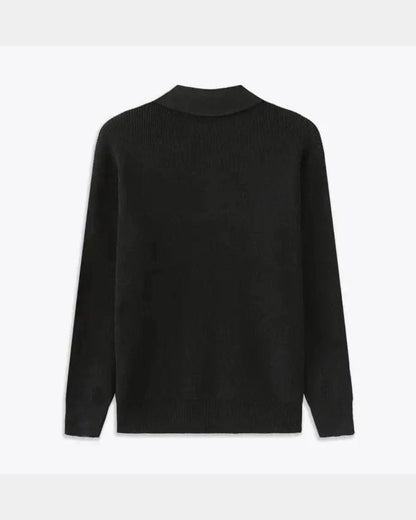 David | Cream Zip-Collar Polo Knit