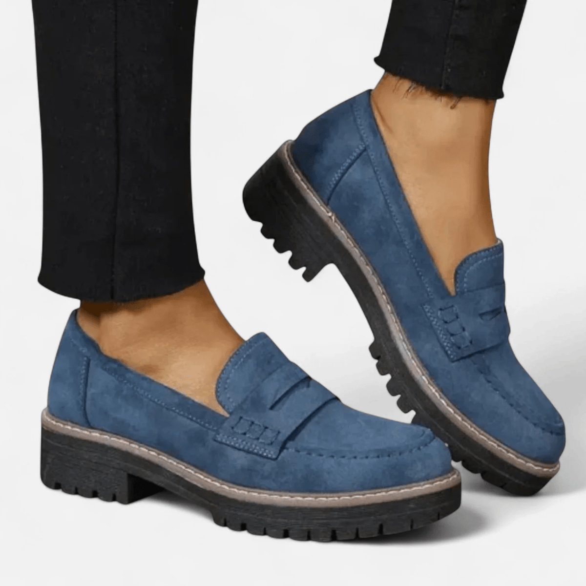 Diana | Black Chunky-Sole Loafers