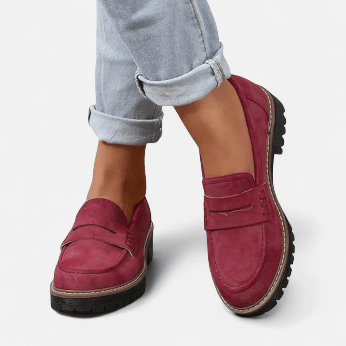 Diana | Black Chunky-Sole Loafers