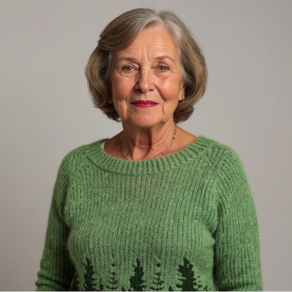 Diana | Green Forest Motif Knit Jumper