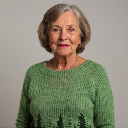Diana | Green Forest Motif Knit Jumper