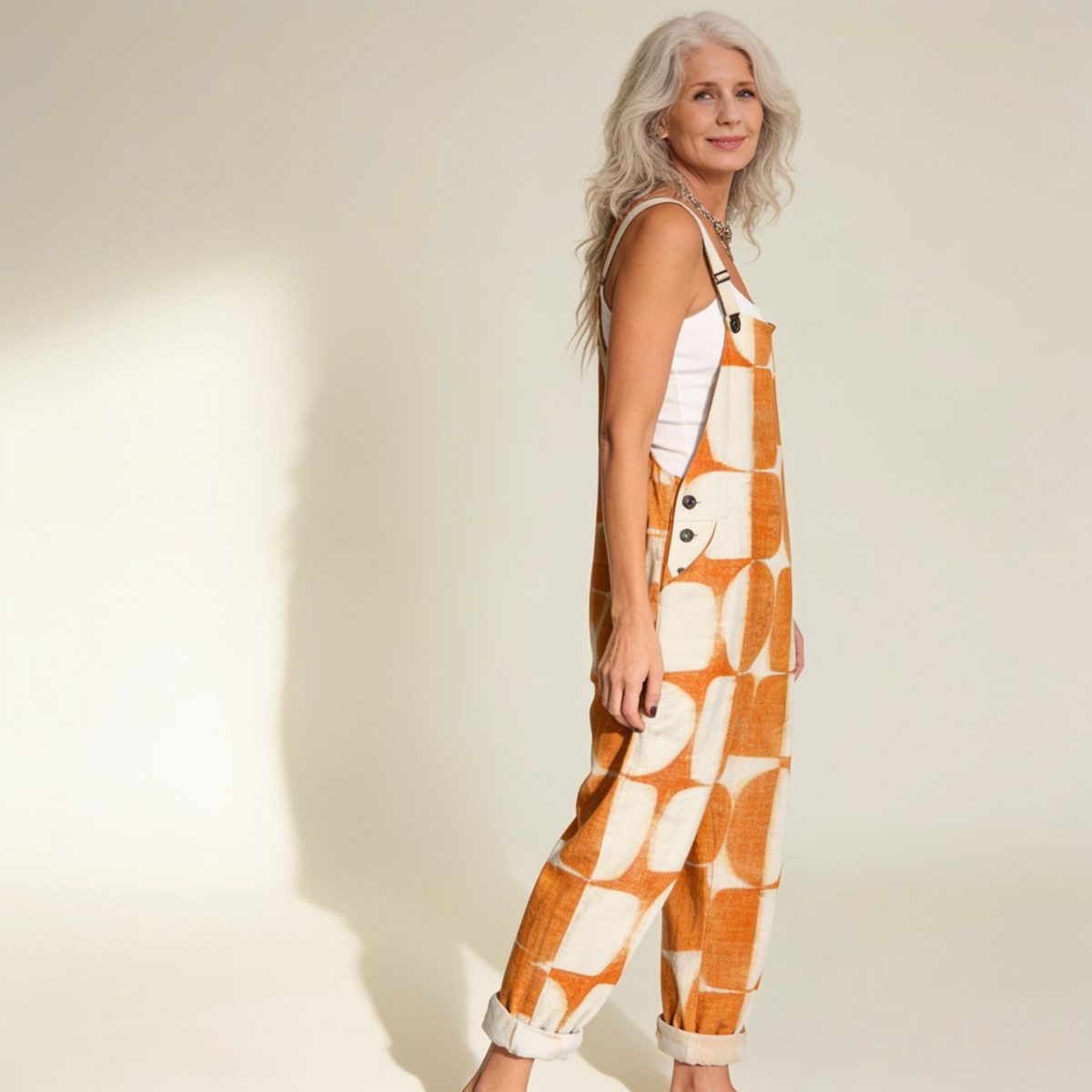 Henrietta | Retro Circle Print Dungarees