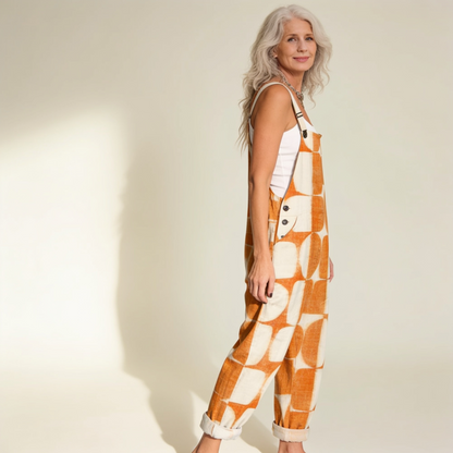 Henrietta | Retro Circle Print Dungarees