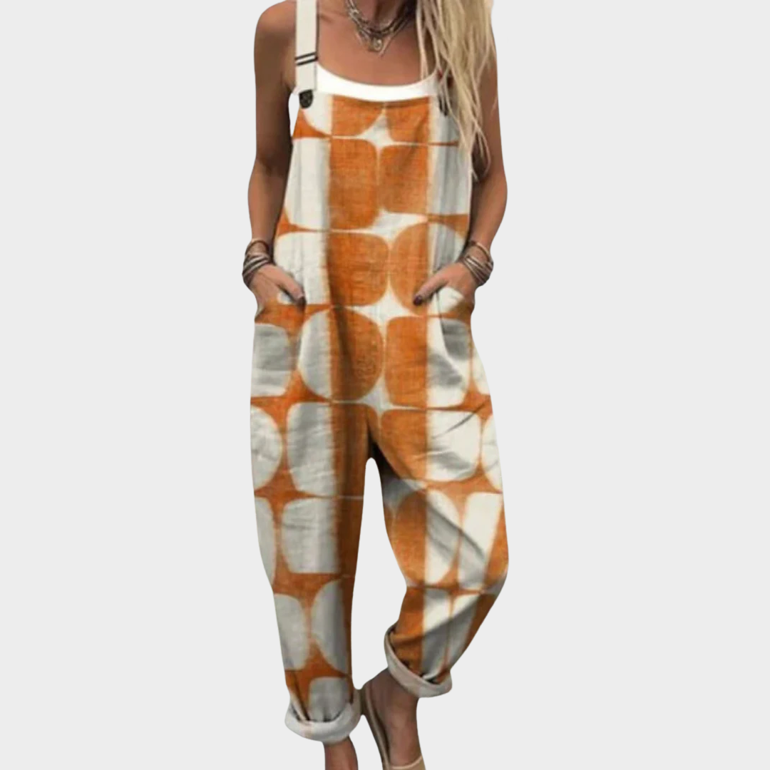 Henrietta | Retro Circle Print Dungarees