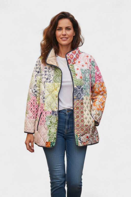 Edith | Pastel Patchwork Quilted Jacket
