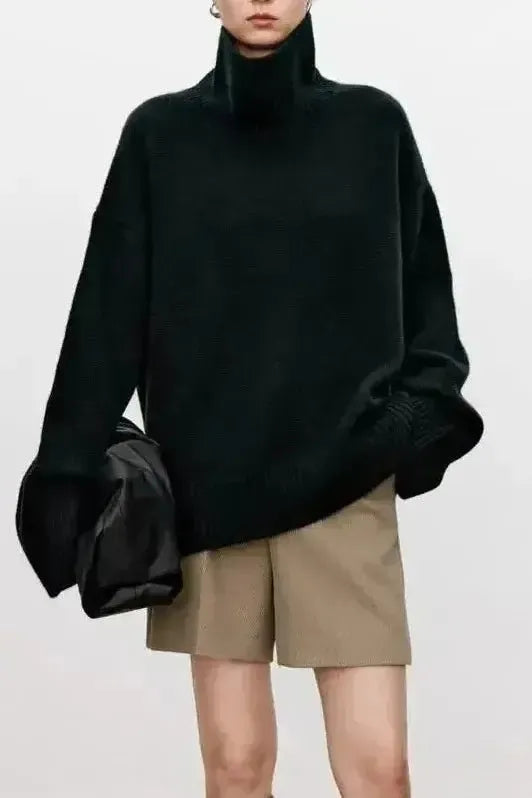 Eden | Grey Oversized Roll-Neck Jumper