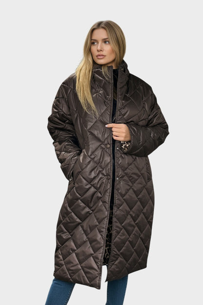 Sheena | Black Reversible Quilted Coat