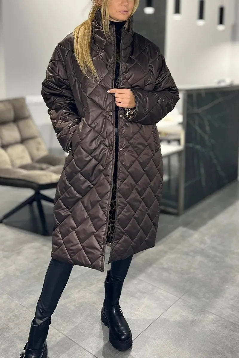 Sheena | Black Reversible Quilted Coat