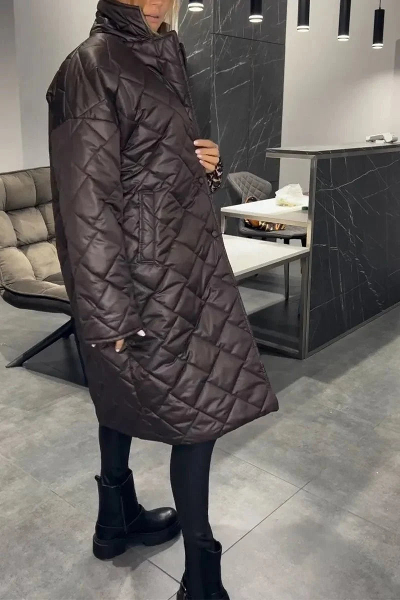 Sheena | Black Reversible Quilted Coat