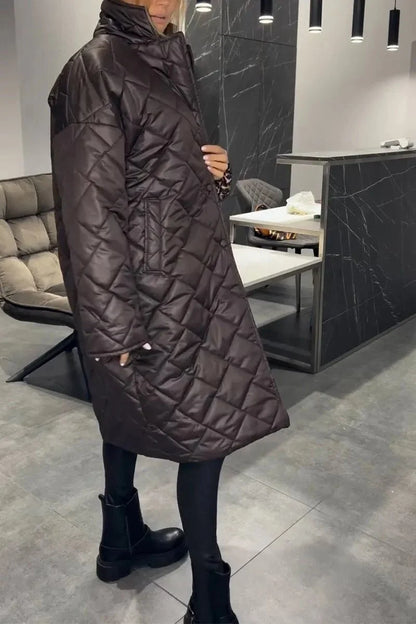 Sheena | Black Reversible Quilted Coat