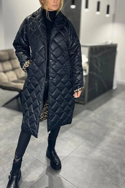 Sheena | Black Reversible Quilted Coat