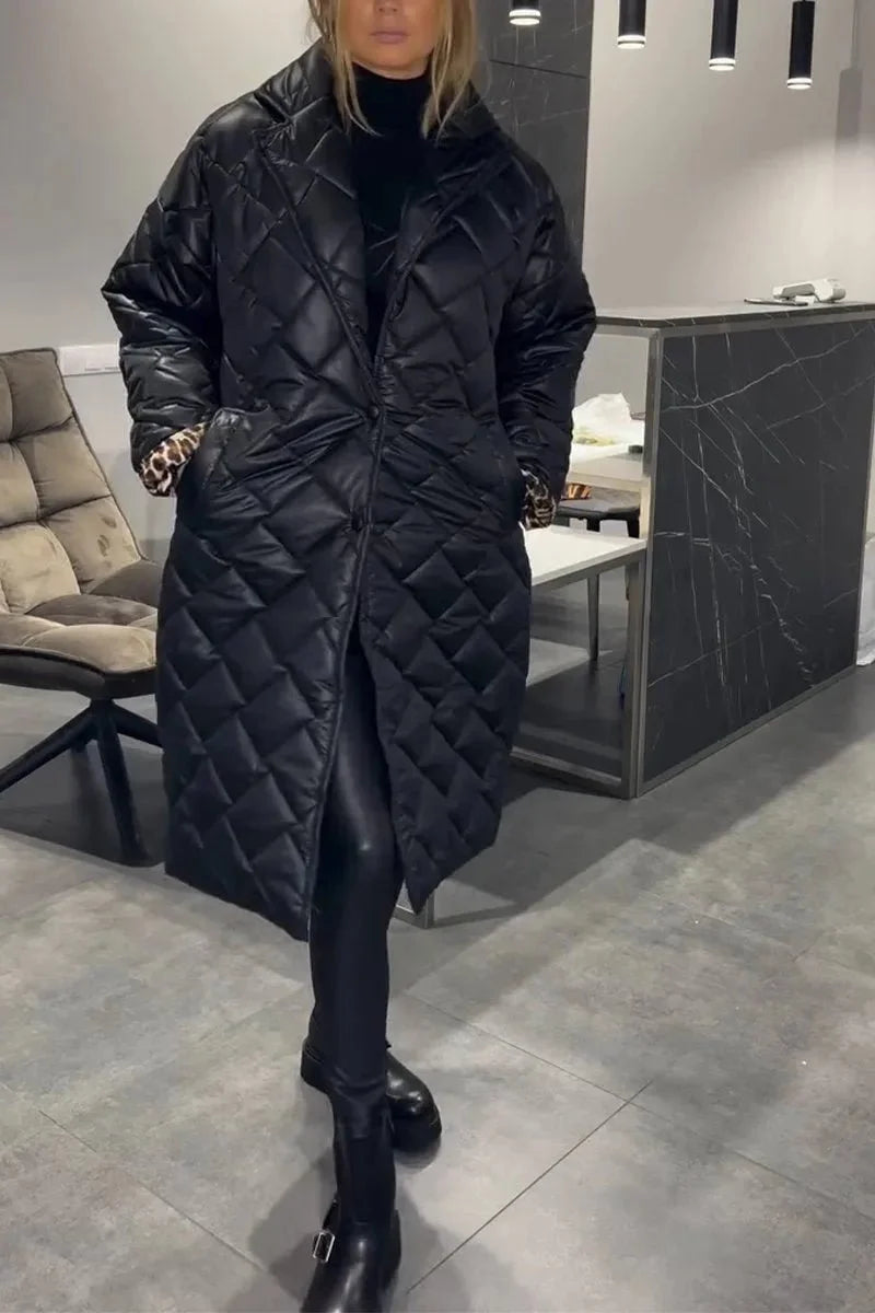 Sheena | Black Reversible Quilted Coat