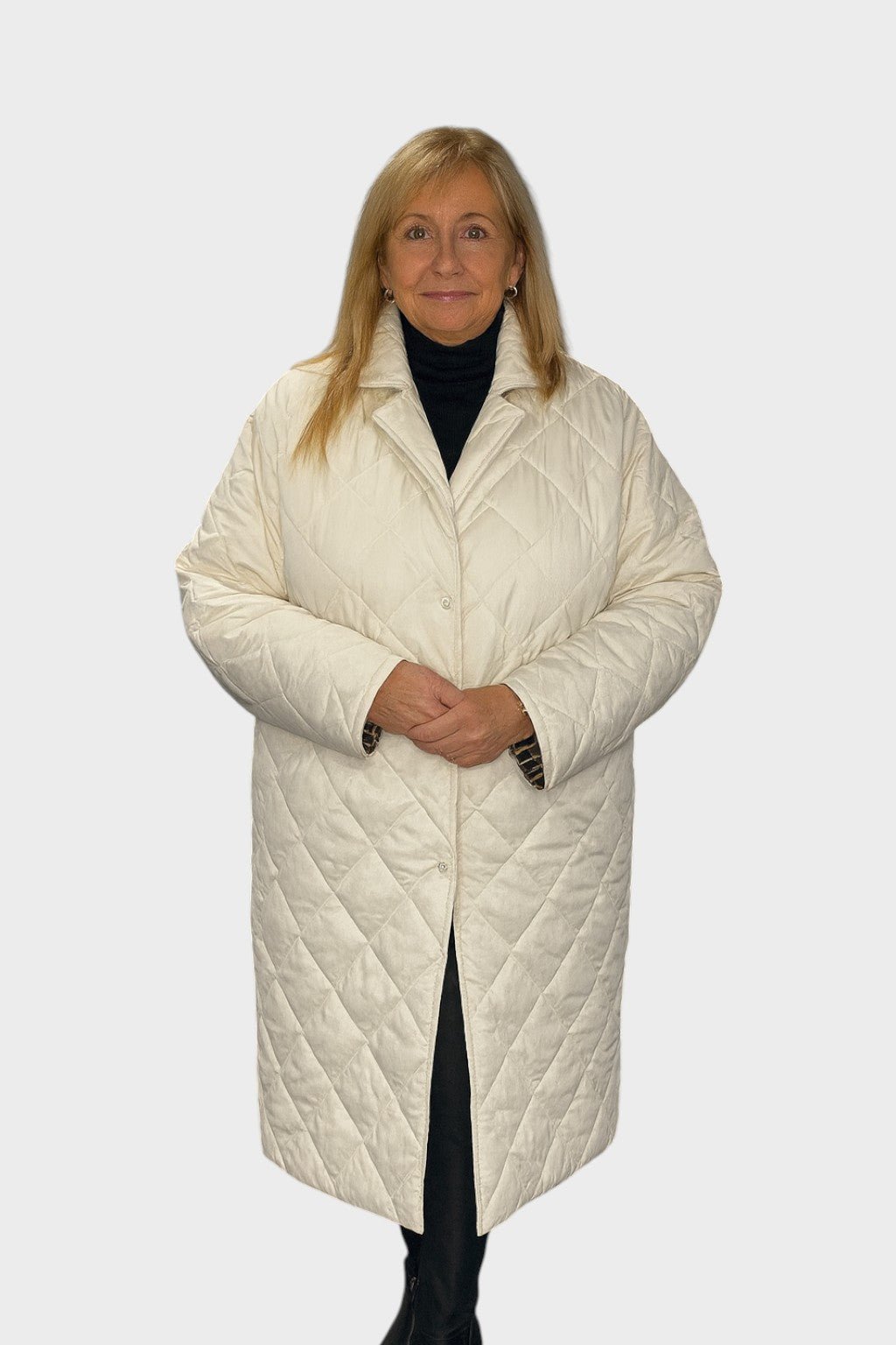 Sheena | Black Reversible Quilted Coat