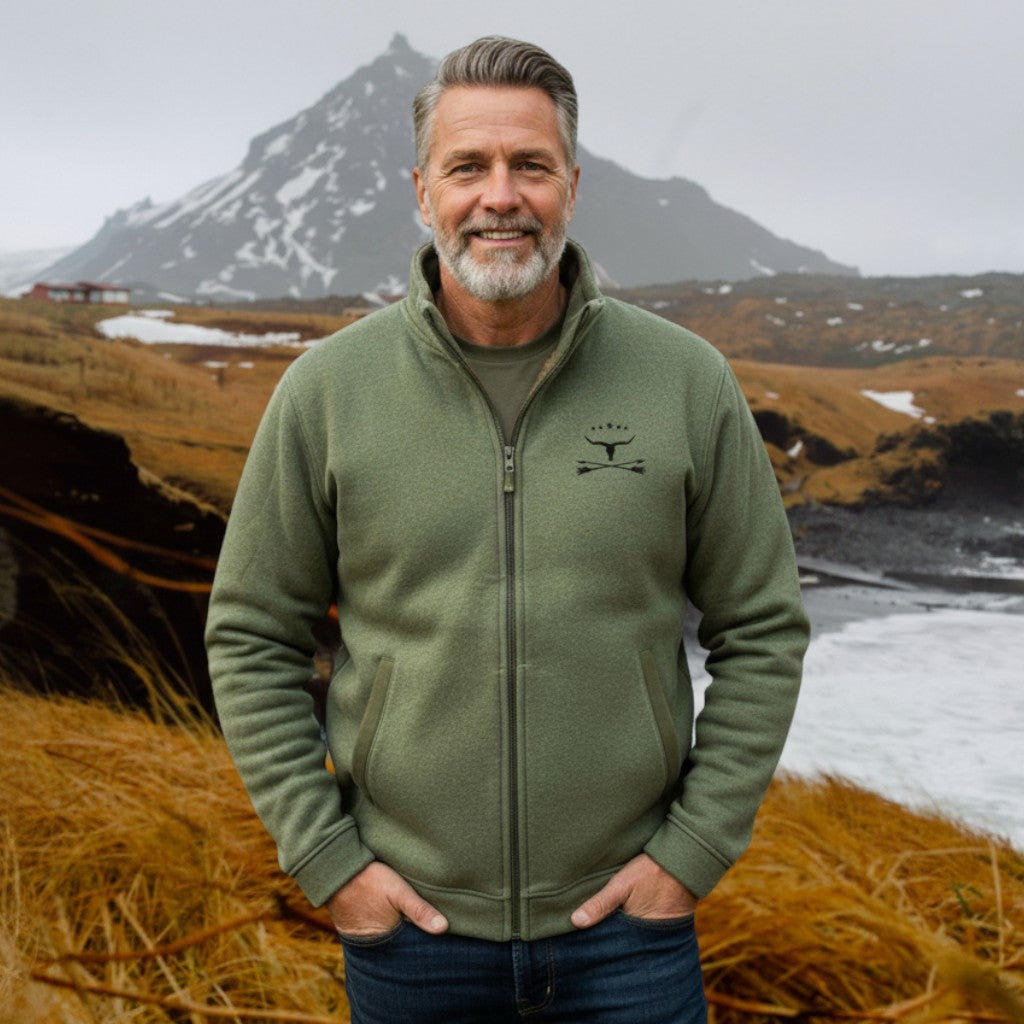 Eric | Tan Zip-Front Fleece Jacket