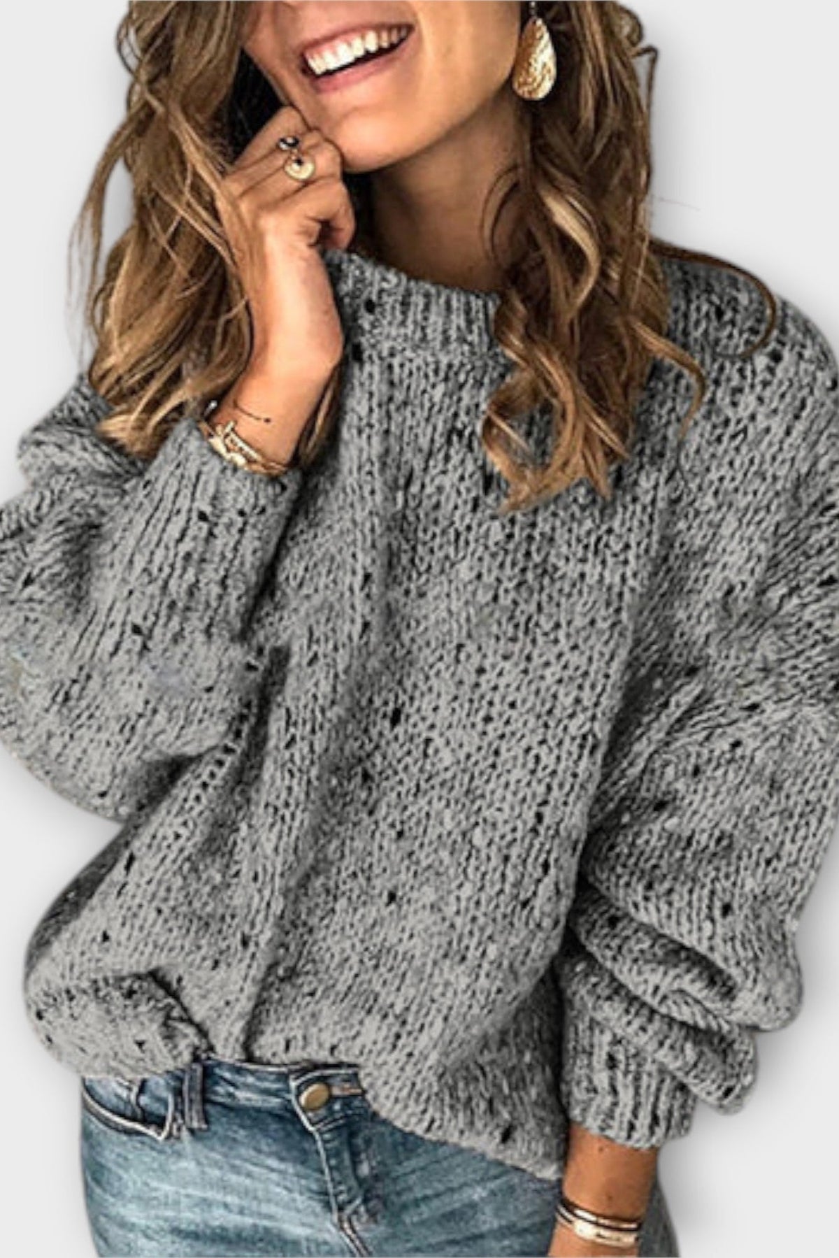 Eileen | Speckled Cream Knit Jumper