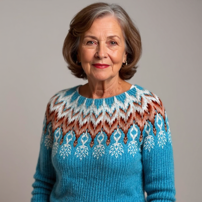 Elaine | Blue Chevron Nordic Jumper
