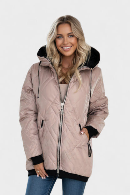Eleri | Blush Hooded Parka Jacket