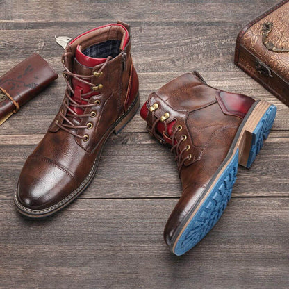 Aldous | Burgundy Lace-Up Dress Boots