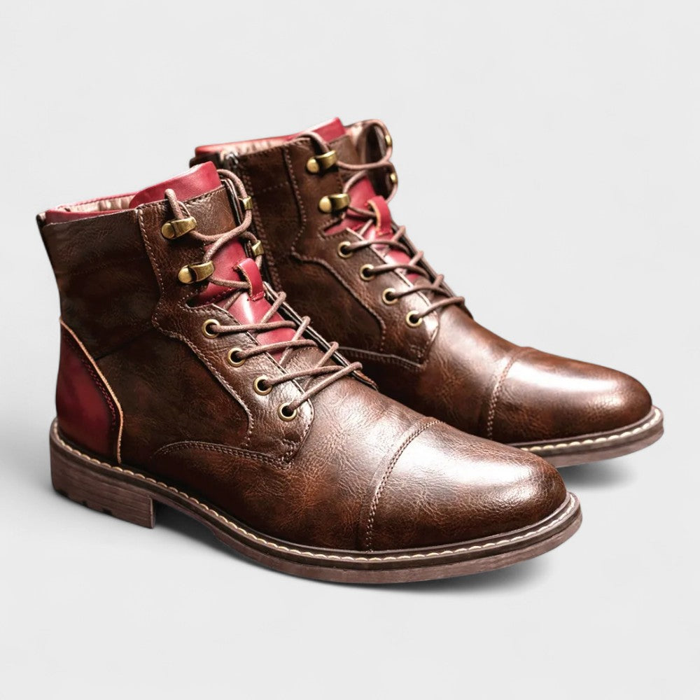 Aldous | Burgundy Lace-Up Dress Boots