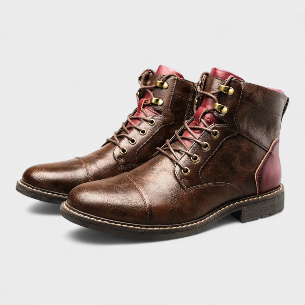 Aldous | Burgundy Lace-Up Dress Boots