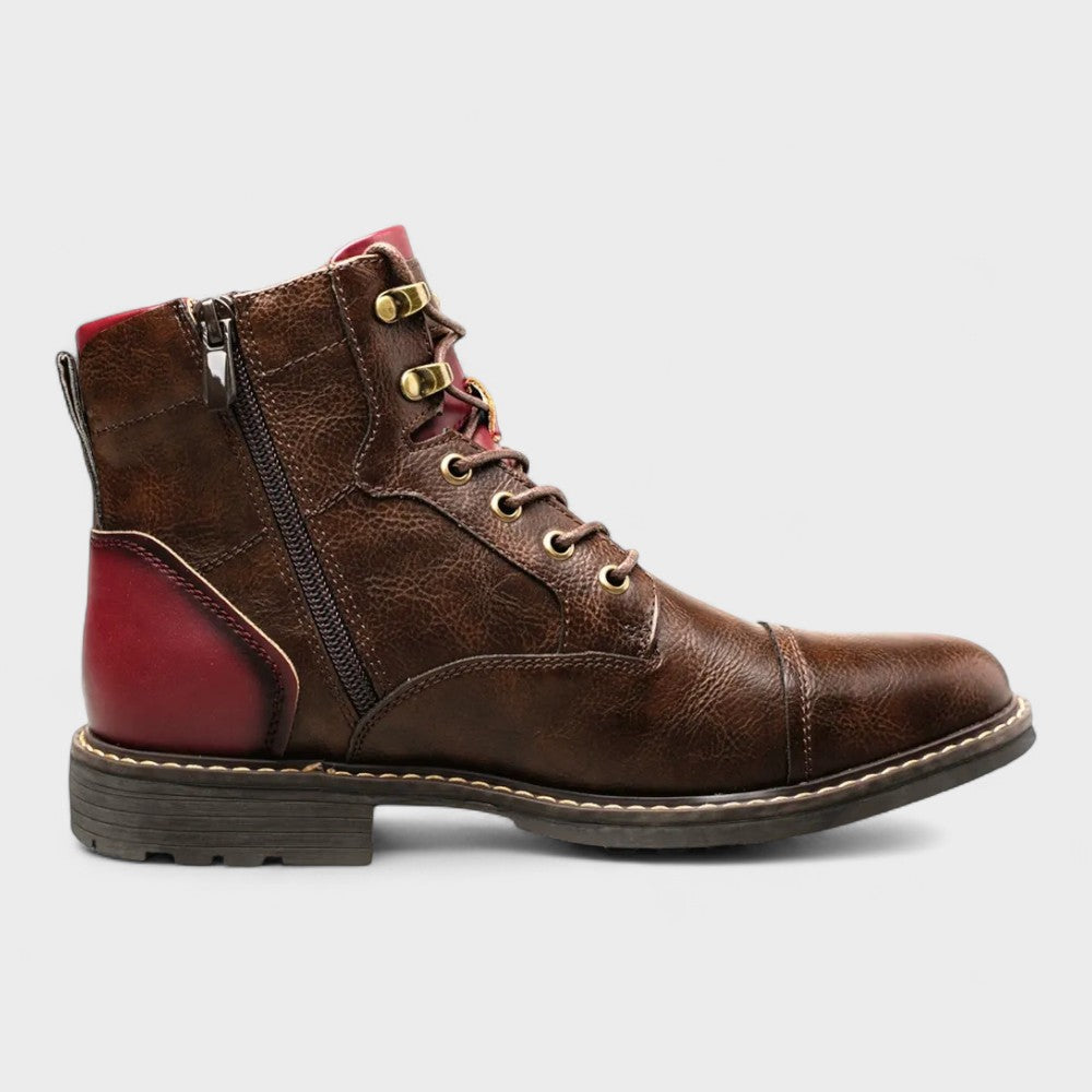 Aldous | Burgundy Lace-Up Dress Boots