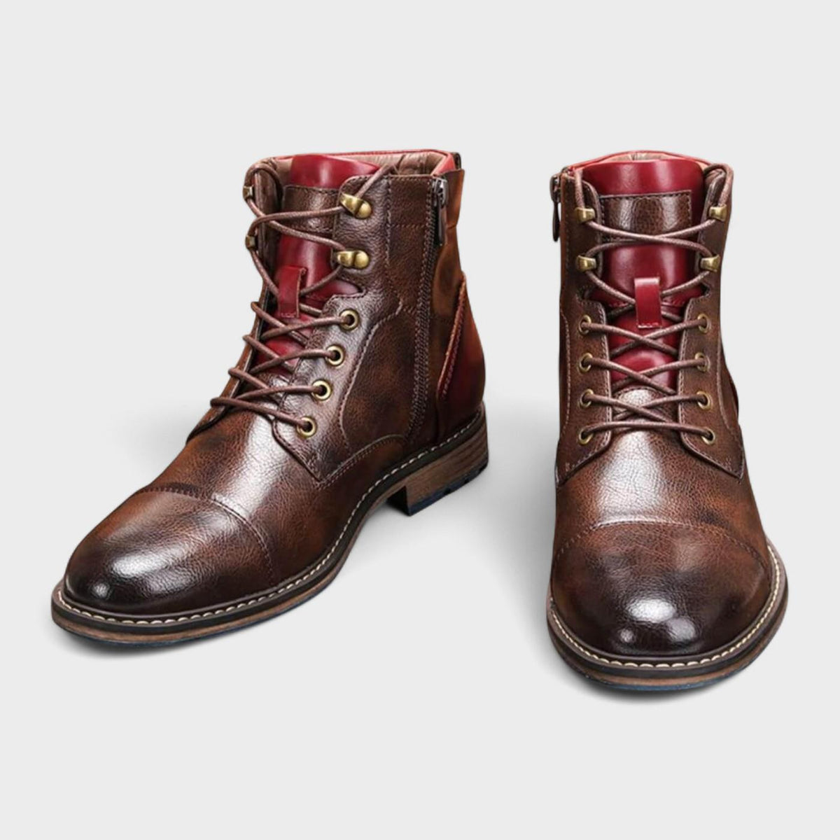 Aldous | Burgundy Lace-Up Dress Boots