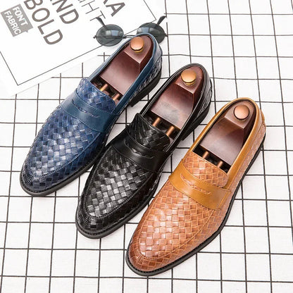 Howard | Woven Leather Penny Loafers