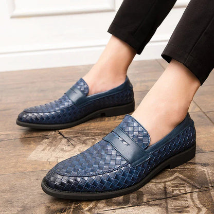 Howard | Woven Leather Penny Loafers