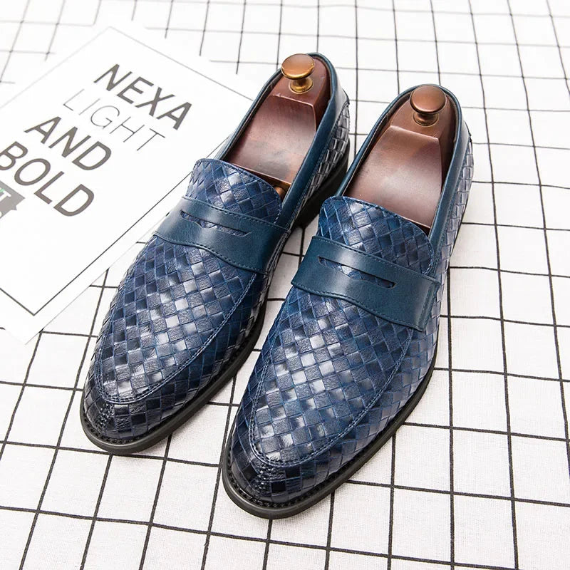Howard | Woven Leather Penny Loafers