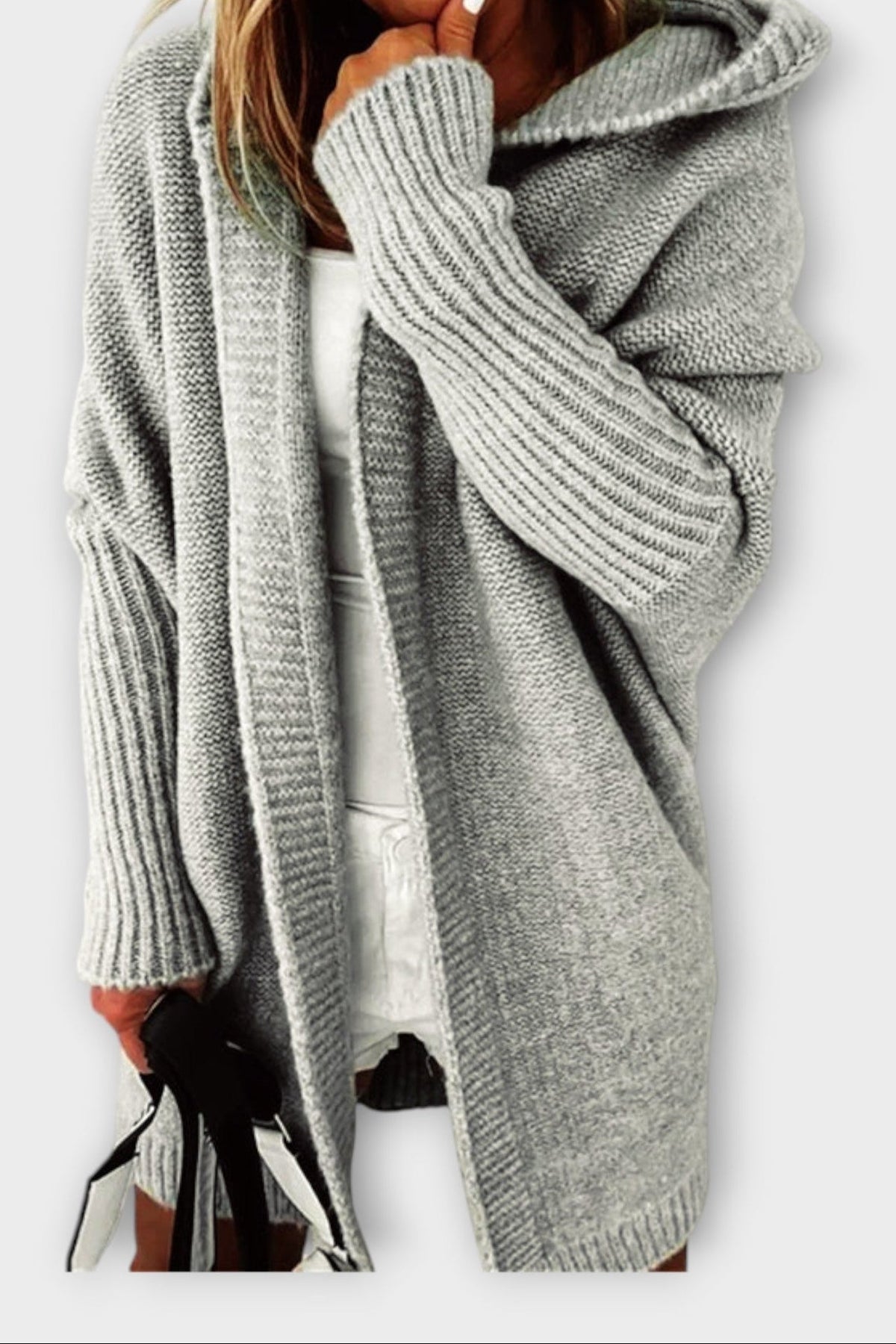Elena | Aqua Draped Wrap Cardigan